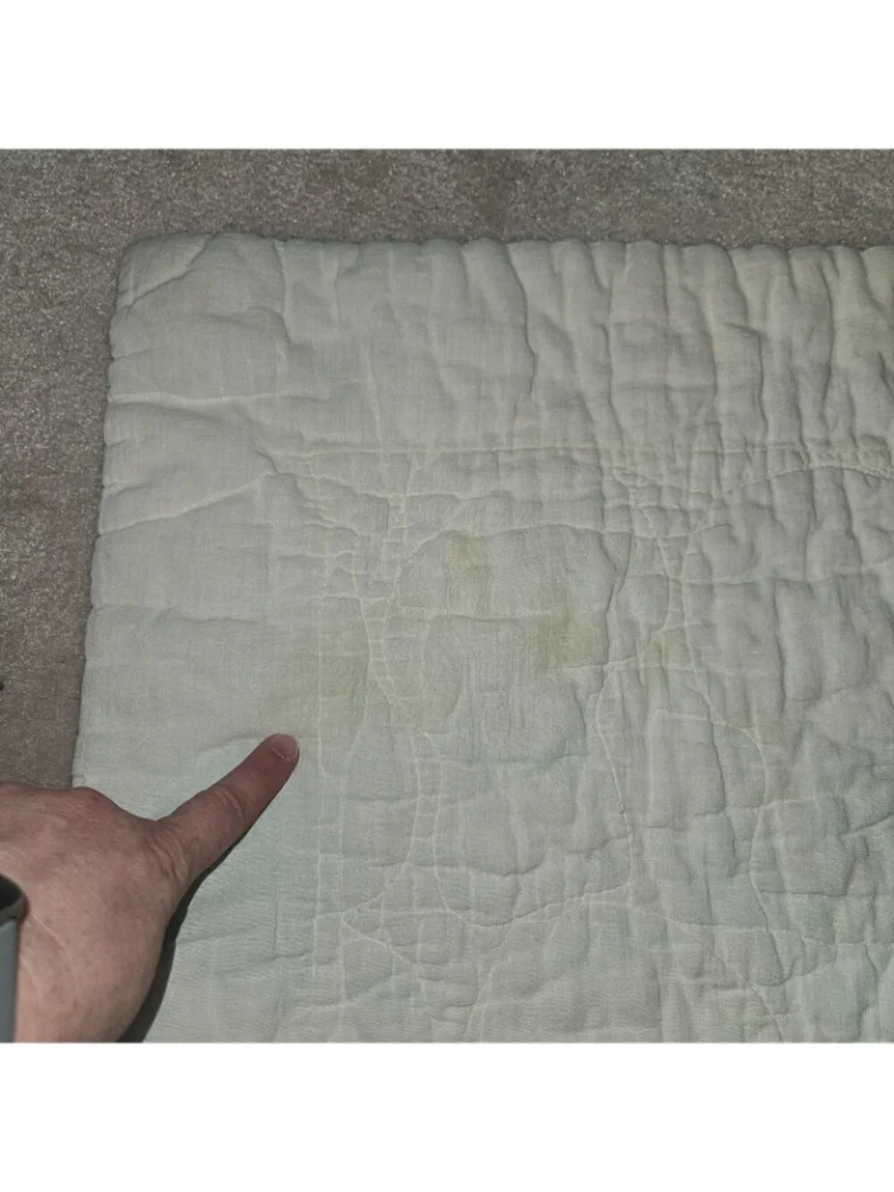 VTG Quilted Blanket 40x47 International Children Handmade ? FLAWS SPOTS AS IS
